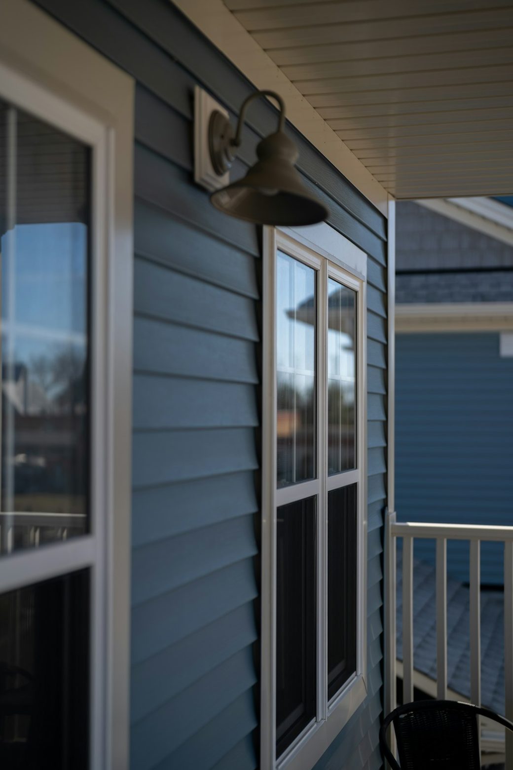 Vinyl siding and window on a suburban house
