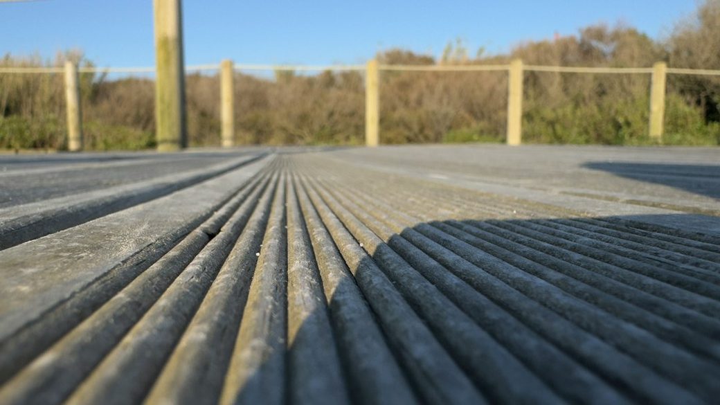 Deck board grain texture closeup