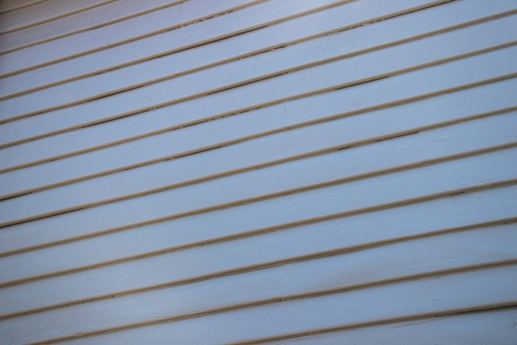 Gray exterior siding panels