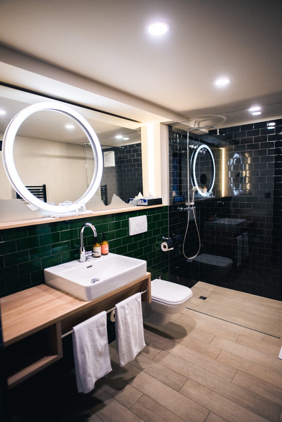 Tiled walk-in shower