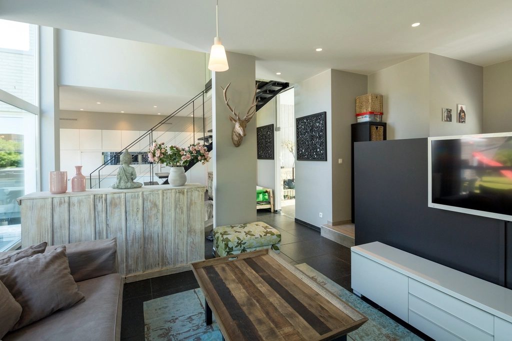 Open-plan interior during a remodel