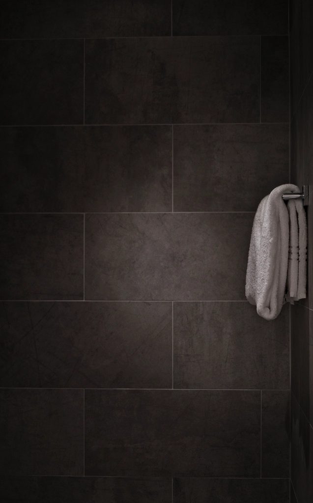 Tiled walk-in shower