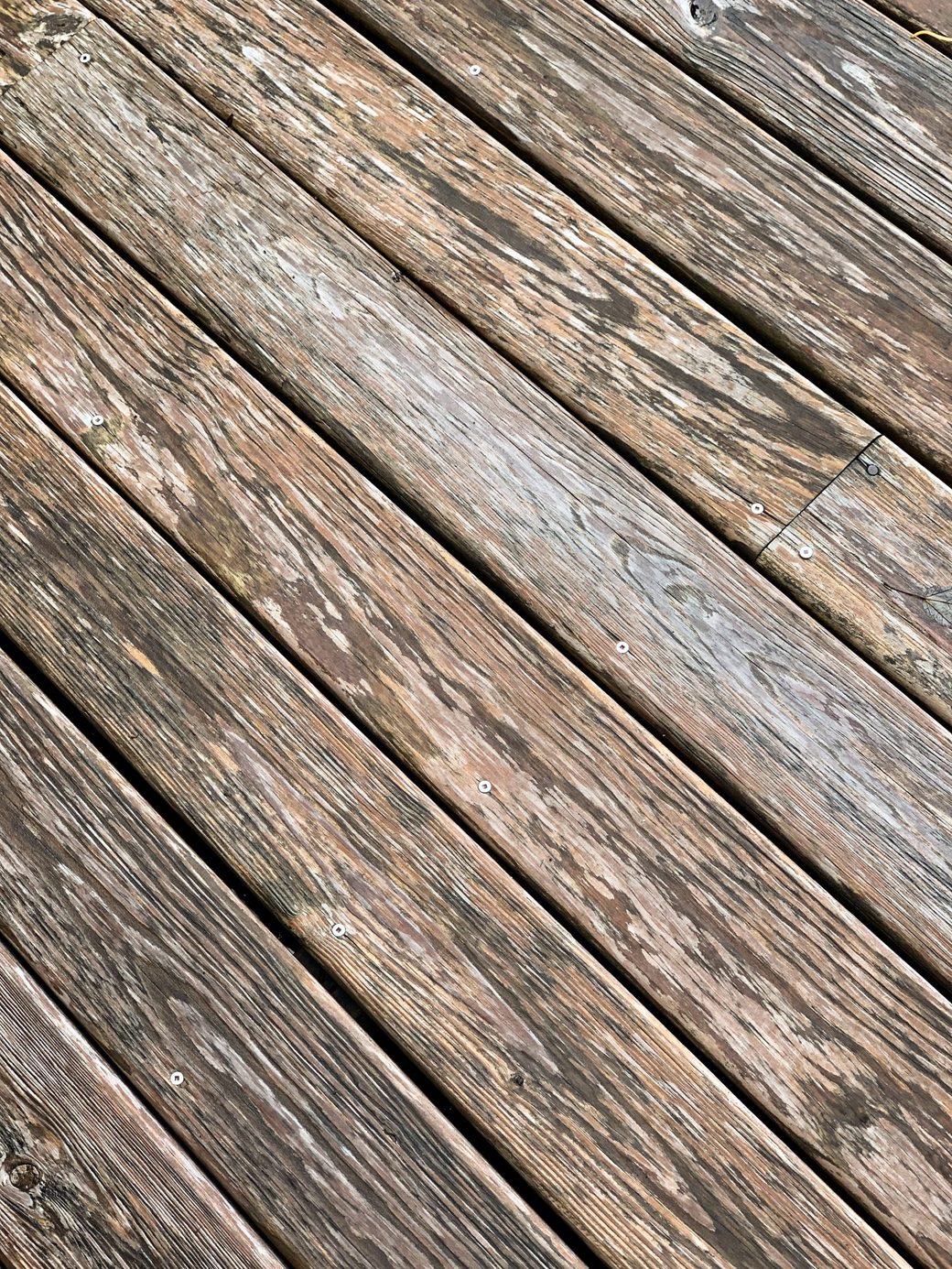 Weathered wood deck boards