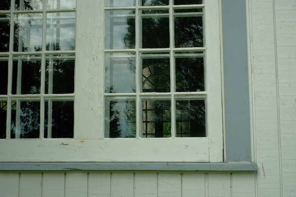 Caulk line around an exterior window
