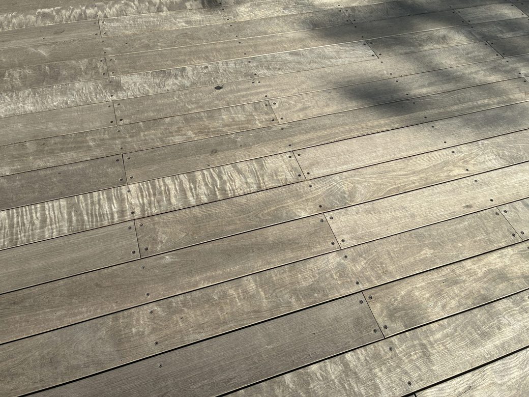 Close-up of wood deck boards
